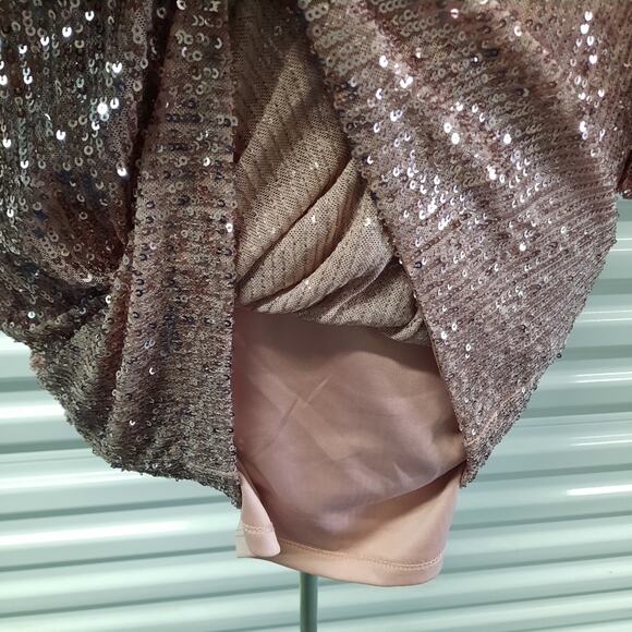 Eliza J Women's Dress Size 6 Pink Sequin Balloon Sleeve Cocktail Party Wedding - Picture 8 of 11